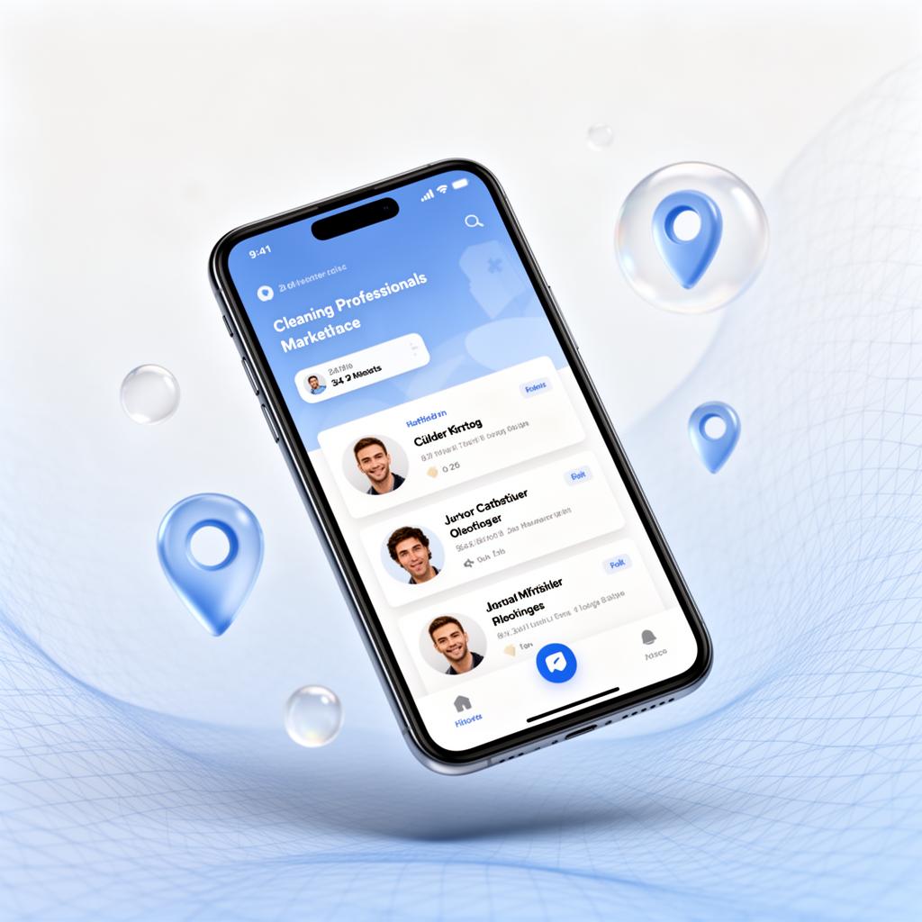 Mockup do aplicativo Marketplace de Diaristas